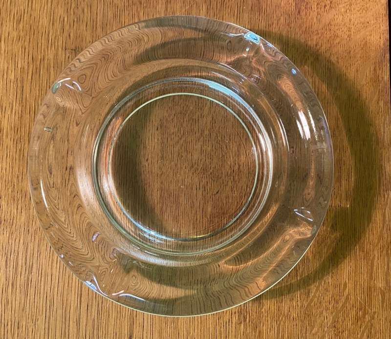 SOLID GLASS ASHTRAY - HEAVY - THICK - SMOKERS - CIGARETTE - CIGAR.