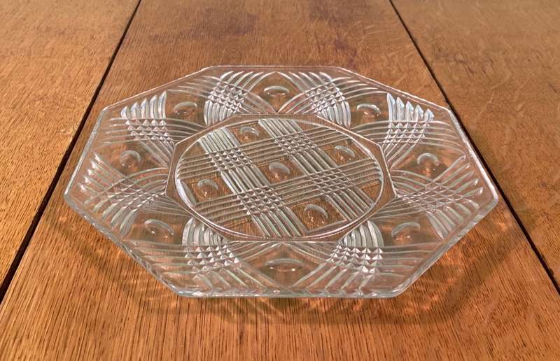 Glass Serving Plate Platter - Octagonal - 8 Side - Notes included