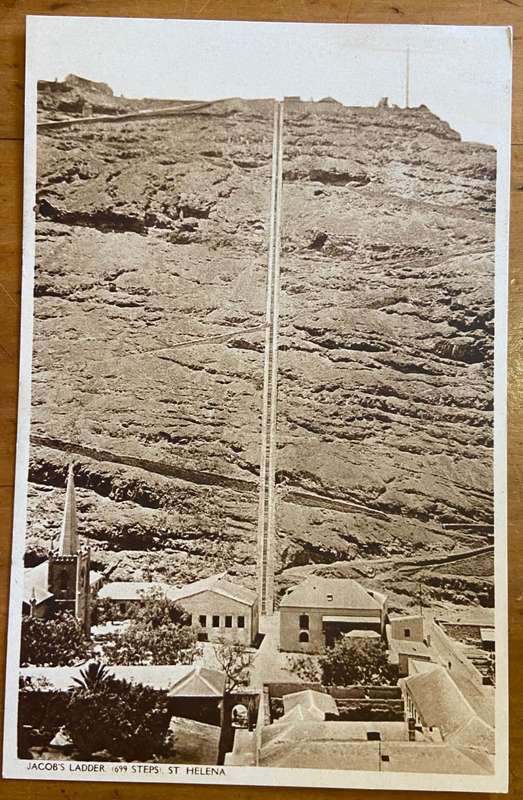 POSTCARDS POST CARDS x 3 - St. HELENA SEPIA "PHARMACY" "JACOBS LADDER" JAMESTOWN DIANA'S PEAK scarce