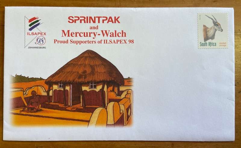 ILSAPEX 98 JOHANNESBURG COVER - SPRINTPAK & MERCURY-WALCH - PROUD SUPPORTERS - PHILATELIC PRODUCTION