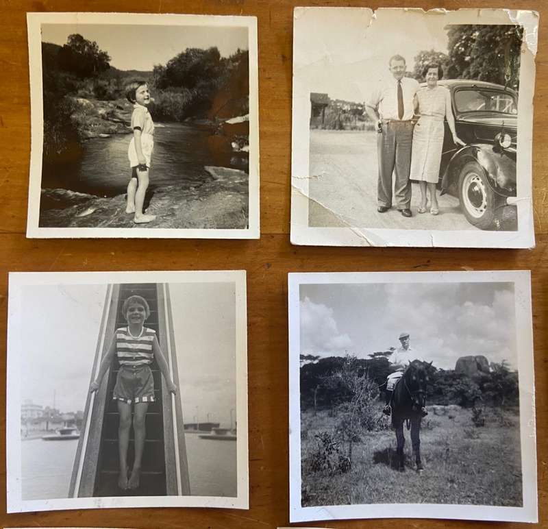 PHOTOGRAPHS x 27 - BLACK and WHITE - MINIATURE / SMALL - UNKNOWN - HORSES - ELEPHANT - VINTAGE CAR.