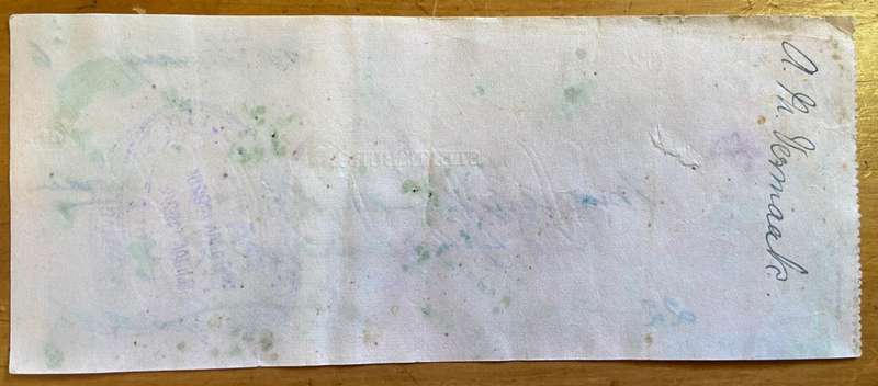 CHEQUE THE STANDARD BANK OF SOUTH AFRICA LIMITED STEYNSBURG 1926 ONE PENNY UNION of SA embossed.