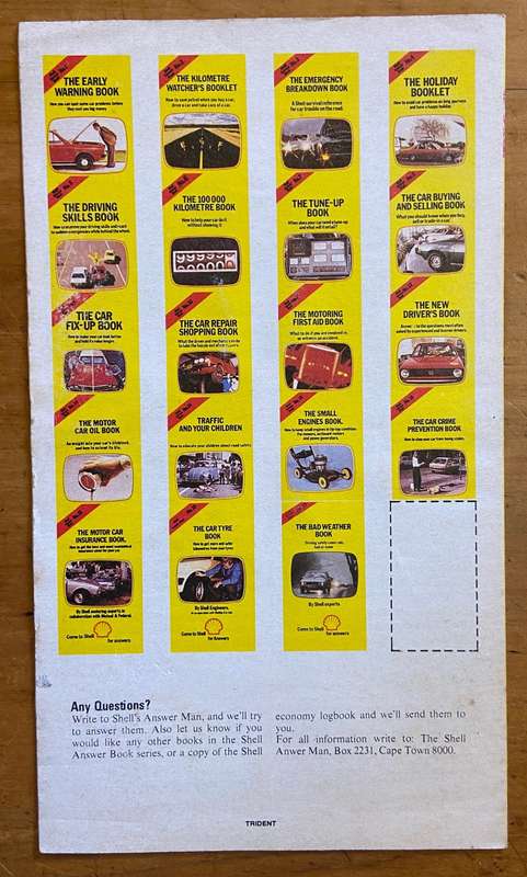 SHELL BOOKLET - THE DRIVER'S HEALTH BOOK - SHELL ANSWER BOOK No. 20 SA Accident & Traffic Medicine