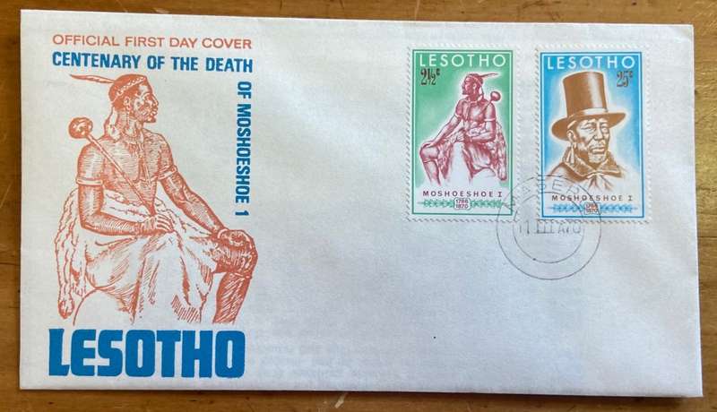 LESOTHO OFFICIAL FDC CENTENARY of the DEATH of MOSHOESHOE 1 - 1970.
