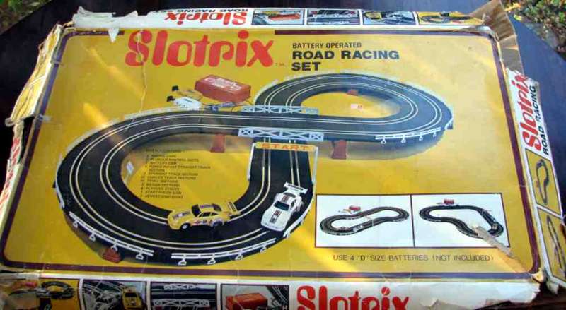 Sets Slotrix Battery Operated Road Racing Set Cars Tracks Bridge Fence Sections Flyover Struts AS IS was sold for 155.00 on 13 Sep at 11 47 by INFINITE ANTIQUES in Johannesburg ID 26079215