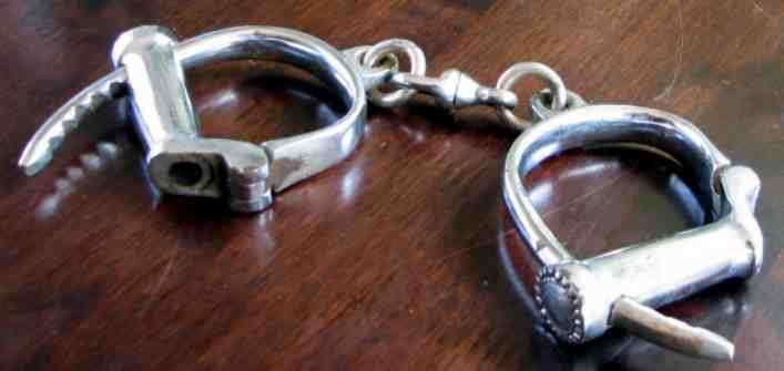 Silver Plated HANDCUFFS = HIATT = BRITISH = Vintage = made in England = NO KEY = Have a Look!!!!