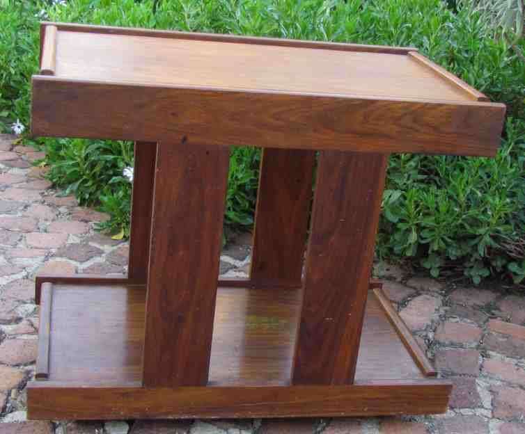 Tea TROLLEY ART DECO!!=SOLID WOOD=2 layers on wheels!!!!! Good Condition. Art Deco design!!=HEAVY!!!