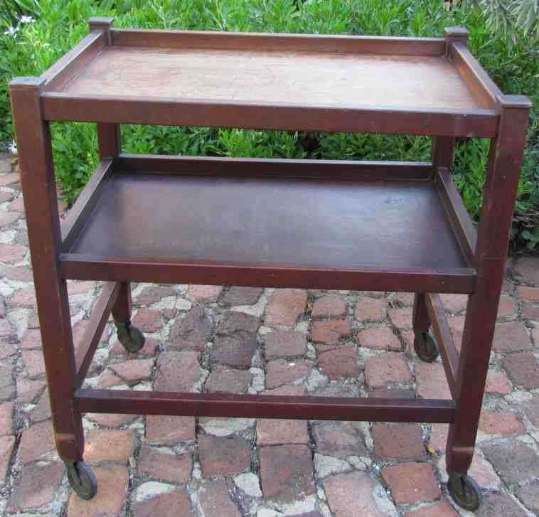 Tea / Drinks TROLLEY = MAHOGANY? = 3 layers on wheels!!!!! Good Condition. Read Notes!!!!!!