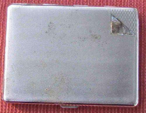 SYLVA CHROME EMU BRAND CIGARETTE CASE=Unusual Smoking Collectable=Patent No.592790=Made in England.