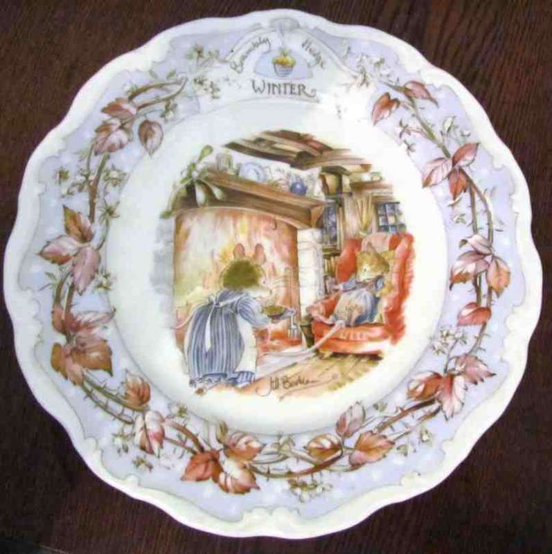 ROYAL DOULTON BRAMBLY HEDGE PLATE "WINTER"  Series=Jill Barklem 1982=Nice for children=Mice!!Mouse!!