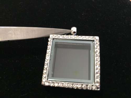 *J* Floating charm locket square with diamantes