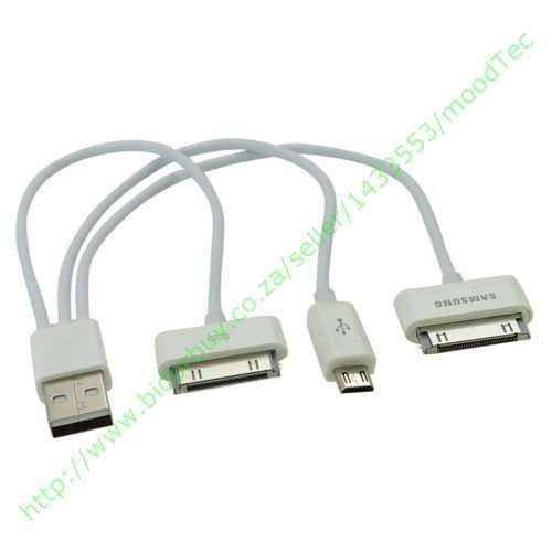 3 in 1 USB Recharge Cable for Samsung Phone / Samsung Tablet / Apple ( iPhone + iPod + iPad )