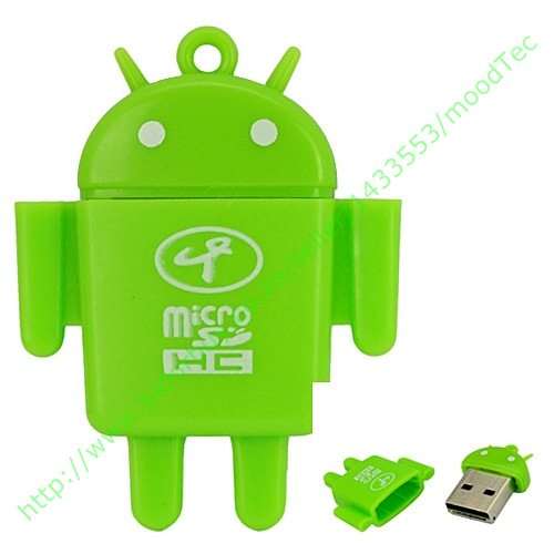Mini Card Reader Android Robot Cell Phone Charm