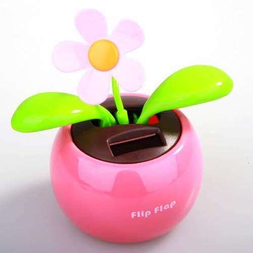 Solar Powered Flip Flap Flower - Random Color