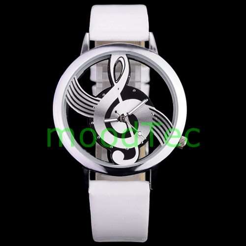 Musical Note Dial Quartz Movement Watch with PU Leather