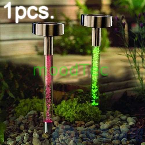 Solar Power Acrylic 7 Colour Changing LED Path Light (Pack of 2)