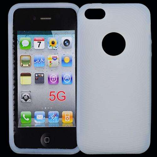 Comfortable Silicone Circle Cover for iPhone 5 - White + Screen Protector (In Stock)