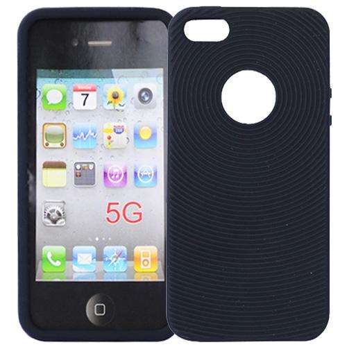Comfortable Silicone Circle Cover for iPhone 5 - Black + Screen Protector (In Stock)