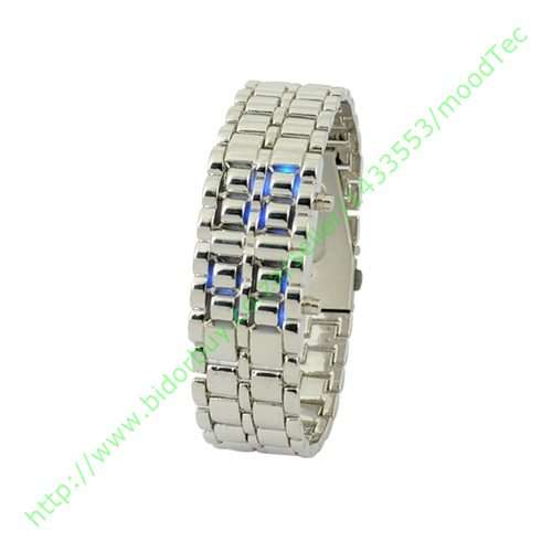 Ladies Carbonized Japanese Style Inspired Blue LED Watch