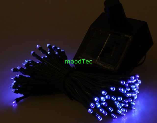 Blue 100 LED Solar String Fairy Lights - Blue 13 Meters