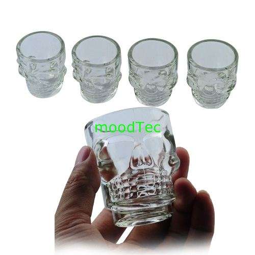 Small Crystal Skull Head Shot Glass Drinking Ware (Pack of 4)