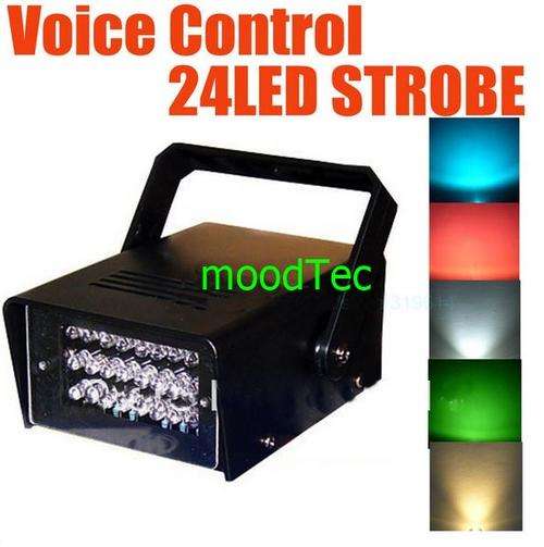 24 LED Mini Sound Activated Strobe Stage Light (White) (In Stock)