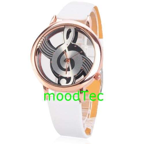 Musical Note Dial Quartz Movement Watch with PU Leather