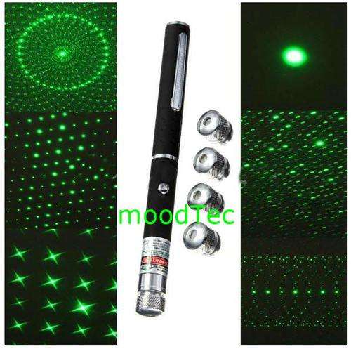Green Laser Pointer + 4 x Additional Light Cap Heads (In Stock)