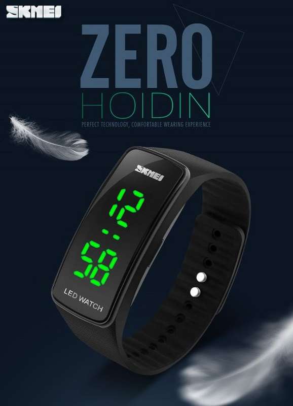 SKMEI 1119 LED Digital Silicone Band - Unisex - Black