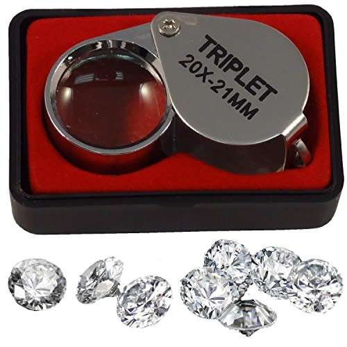 20x21mm  Diamond Loupe Glass Jeweler Loupe Magnifier