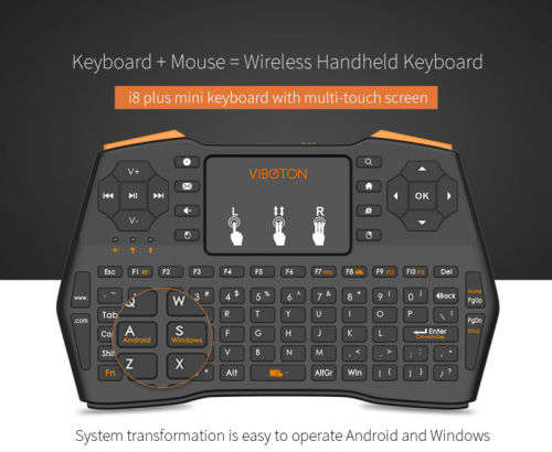 I8 Plus Mini Wireless Handheld Keyboard Fly Air Mouse Touchpad for TV PS