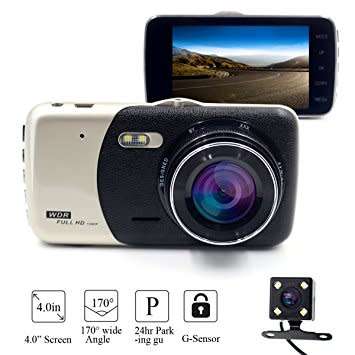 Full HD 1080P Dash Cam 4" LCD 170° Wide Angle Dashboard Camera