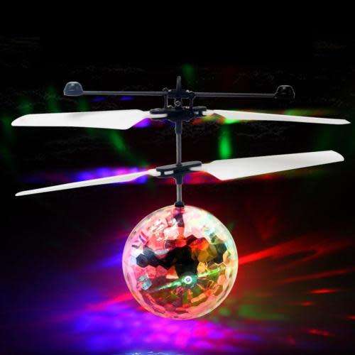 Infrared Induction Flash Flying Ball Colorful LED Disco RC Helicopter Toy