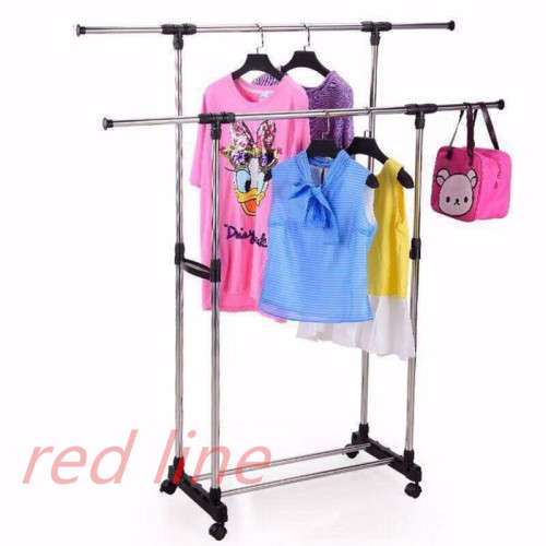 DOUBLE POLE TELESCOPIC CLOTHES RACK