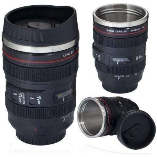 Spoil Dad - Camera Lens Coffee Mug with Leak-Proof Lid