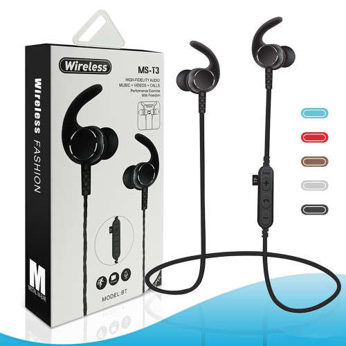 MS-T3 Bluetooth Headphones Sweatproof Sports Running Earphones Wireless Headset