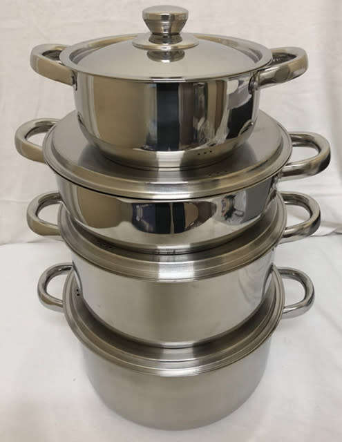 8 pieces stainless steel cooking pot set