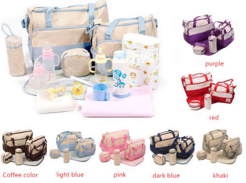 Multifunctional Baby Changing Diaper Handbag 5 Piece Set
