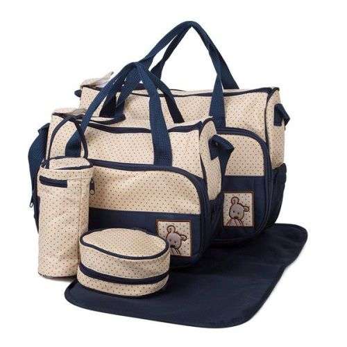 Multifunctional Baby Changing Diaper Handbag 5 Piece Set