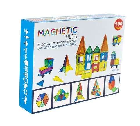100pc 3D Magnetic Tile Cionstruction Building Toy Set - Hardly Used in Retail Box