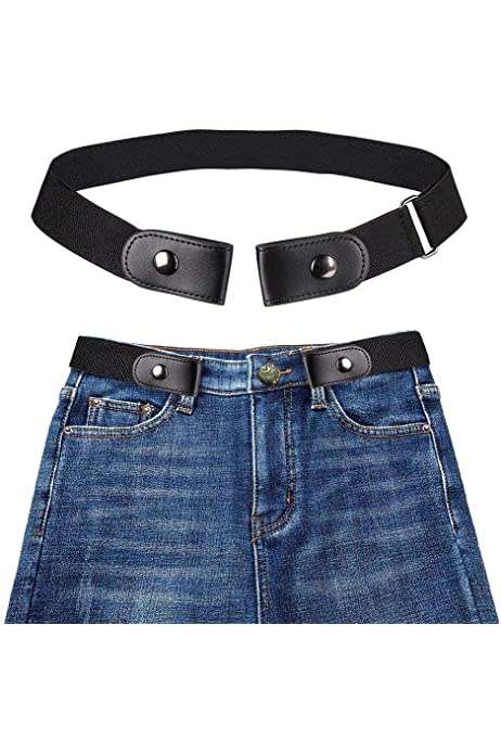 Black Buckleless Magic Elastic Hidden Belt Unisex Men and Womens Elastic Waist Strap - Brand New