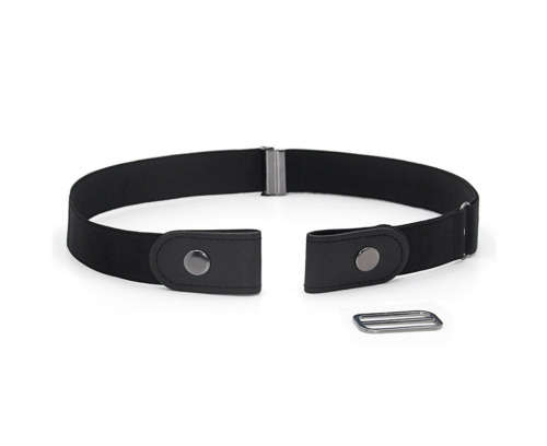 Black Buckleless Magic Elastic Hidden Belt Unisex Men and Womens Elastic Waist Strap - Brand New