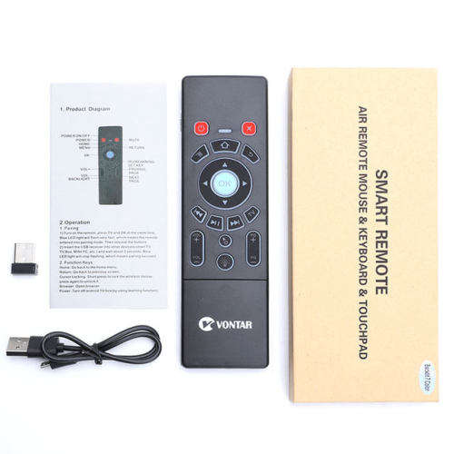 2.4G Wireless Smart Remote Air Mouse Touchpad and Mini QWERTY Keyboard Backlit