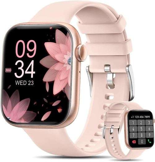 QS08 Bluetooth Smart Watch Pink Thermometer Blood Pressure Fitness Monitor - Brand New
