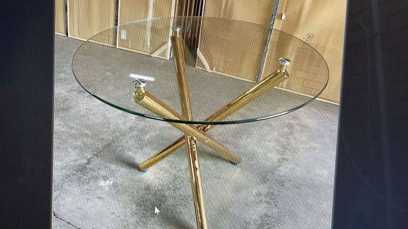 ROUND GLASS TABLE 90CM DT115