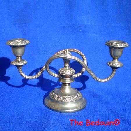 SILVER PLATED (DOUBLE CANDLE) CANDLESTICK. Quality British Manufacture (Ianthe). Vintage.