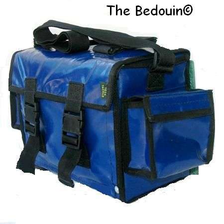 FISHING TACKLE BOX. Made by Teza Tackle. 2 drawers & 3 pouches. Cutting Board. Backpack.