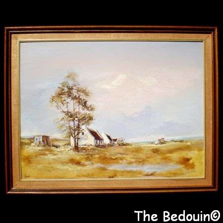 V Jaacks (SA Artist). WEST COAST HOMESTEAD. Original Oil Painting. Framed (c 1990)