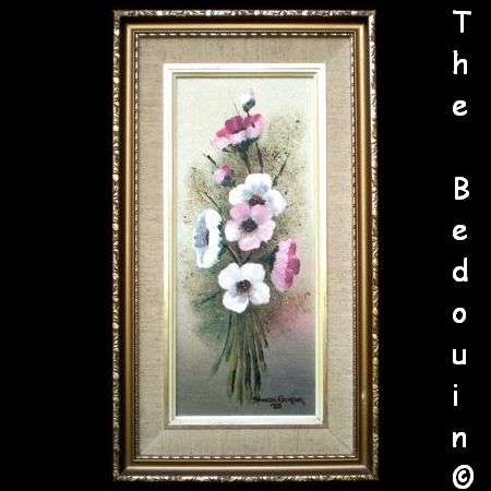 Sonette Gerber. A BUNCH OF COSMOS FLOWERS. Original Oil Painting (1988). Framed.