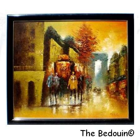 METZ (French artist?). PARISIAN STREET SCENE. Original Oil Painting. Framed (c 1950s)